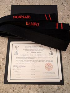 Martial Arts Black Belt certificate